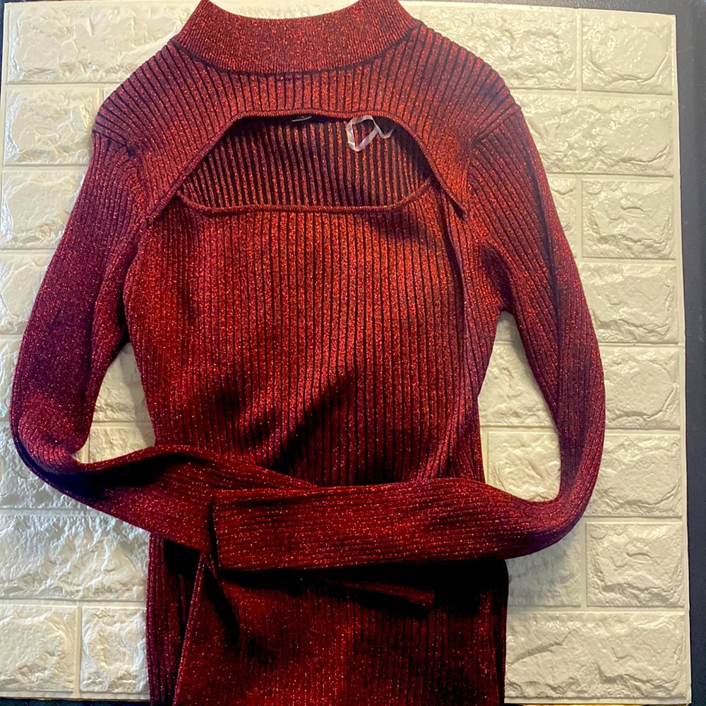 XL red sparkly dress slim fit